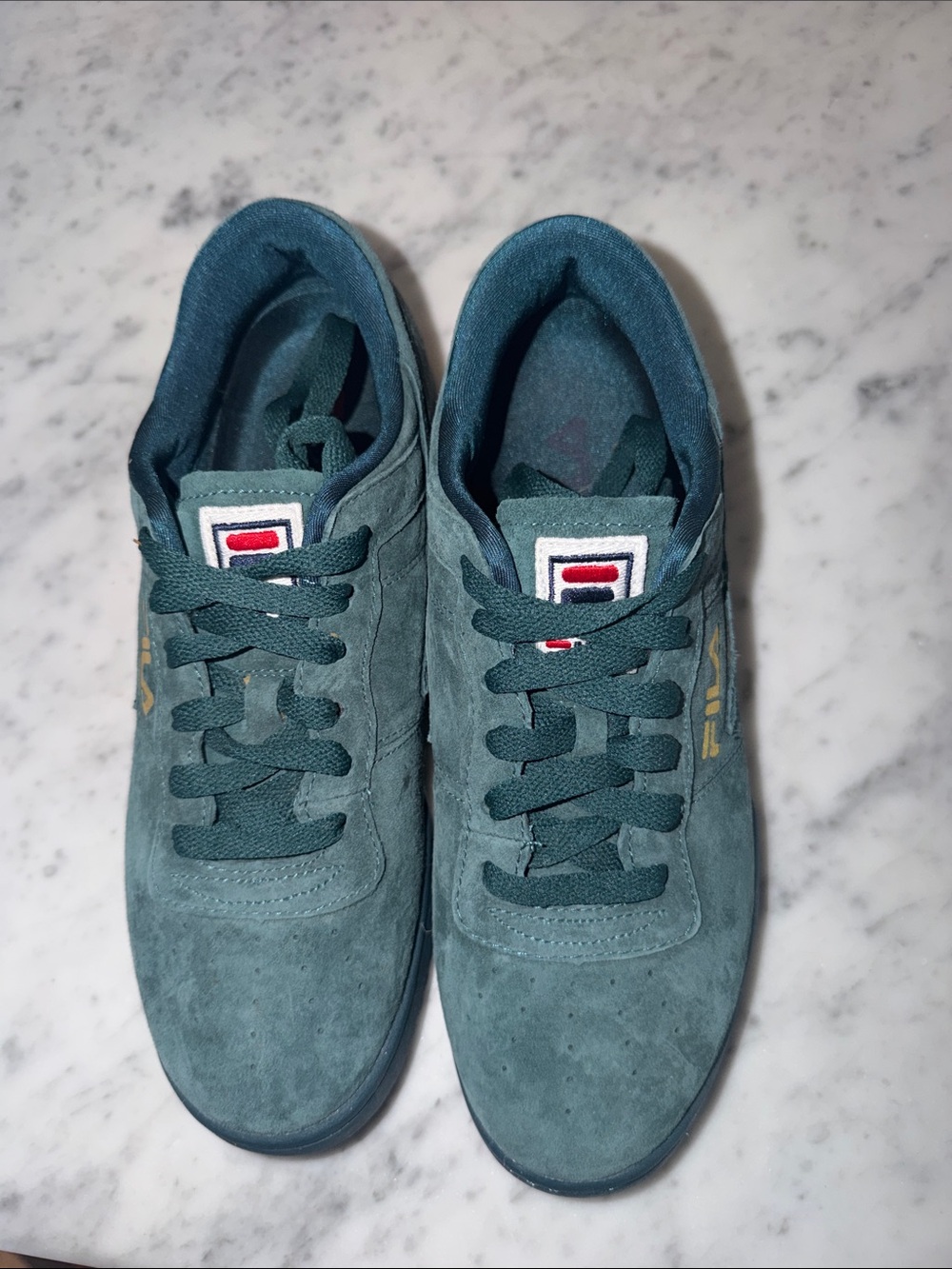 Fila Women’s Teal Suede Low-Top Sneakers